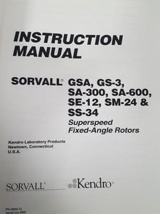 Thumbnail image of Sorvall SS-34 Fixed Angle Centrifige Rotor + User Manual Lab