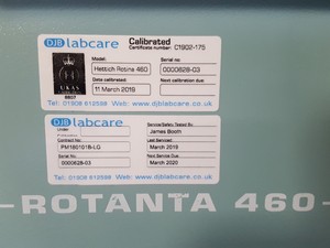 Thumbnail image of Hettich 5650 Rotanta 460 Centrifuge On Trolley + 4600RPM Bucket Rotor 5699 Lab