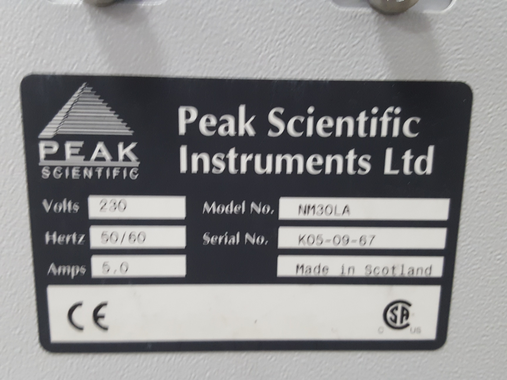 Image of Peak Scientific NM30LA MS Nitrogen Generator Lab