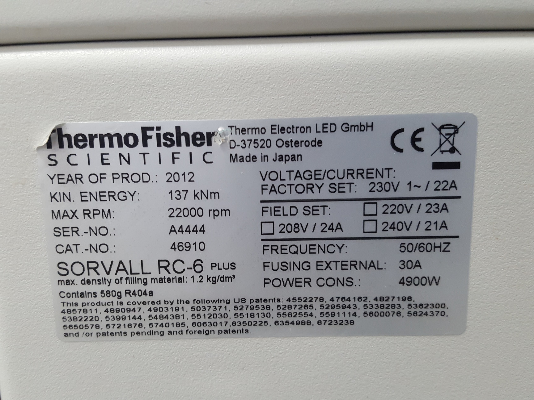 Image of Sorvall RC6 Plus Super Speed Refrigerated Centrifuge Lab 22000RPM