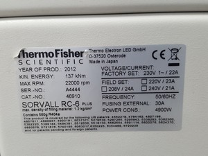 Thumbnail image of Sorvall RC6 Plus Super Speed Refrigerated Centrifuge Lab 22000RPM
