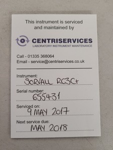 Thumbnail image of Sorvall RC-3C Plus Refrigerated Centrifuge Lab Spares / Repairs