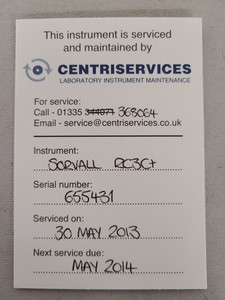 Thumbnail image of Sorvall RC-3C Plus Refrigerated Centrifuge Lab Spares / Repairs