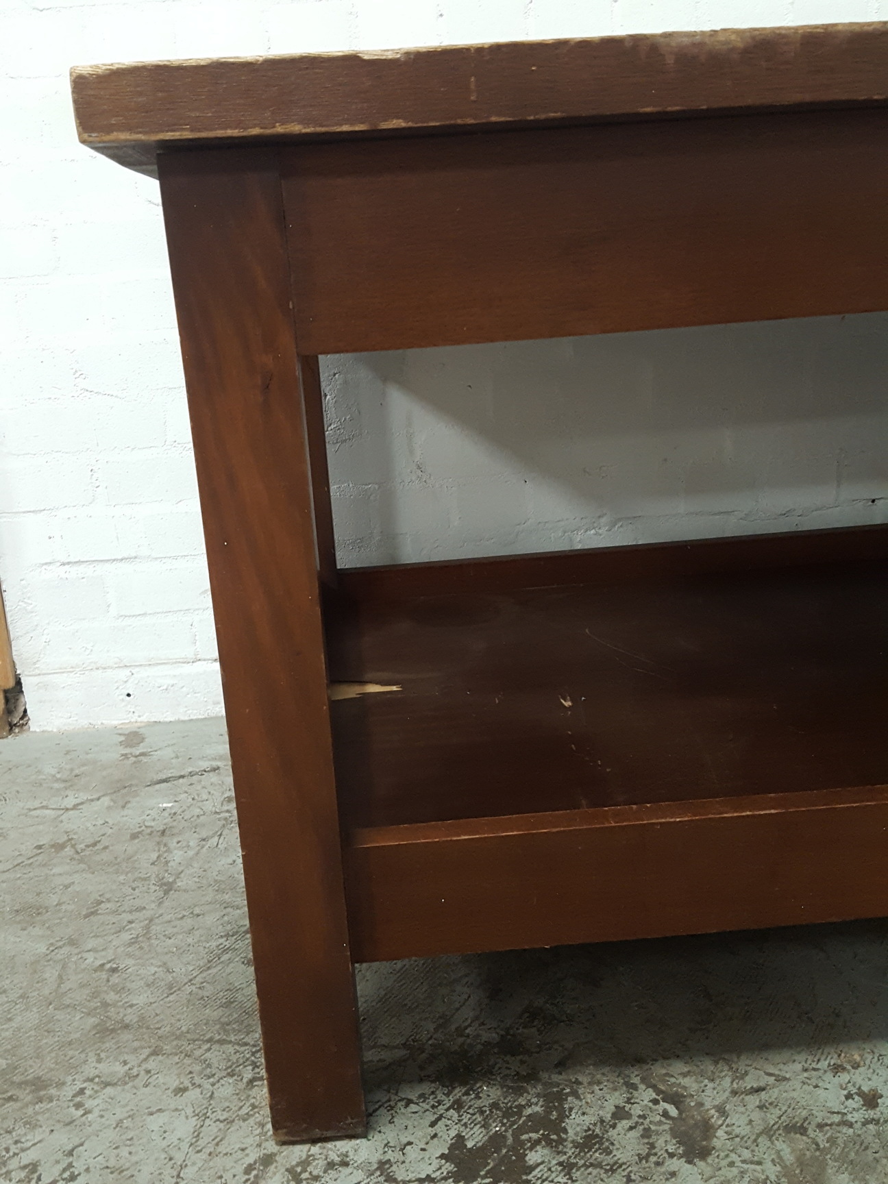 Image of Vintage Engineering 2-Tier Wooden Table Workshop Furniture Lab