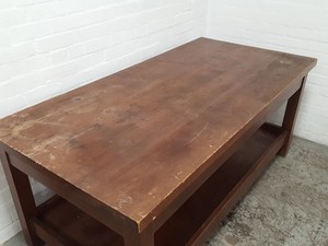 Thumbnail image of Vintage Engineering 2-Tier Wooden Table Workshop Furniture Lab