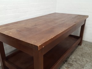 Thumbnail image of Vintage Engineering 2-Tier Wooden Table Workshop Furniture Lab