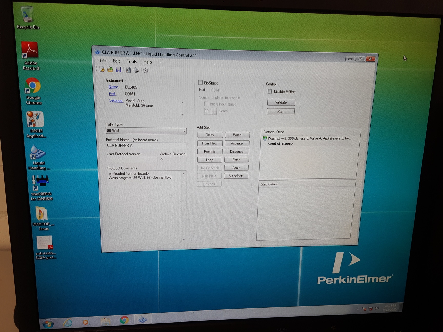 Image of Perkin Elmer Janus Automated Workstation, Liquid Handling 8-Tip Gripper + PC Lab