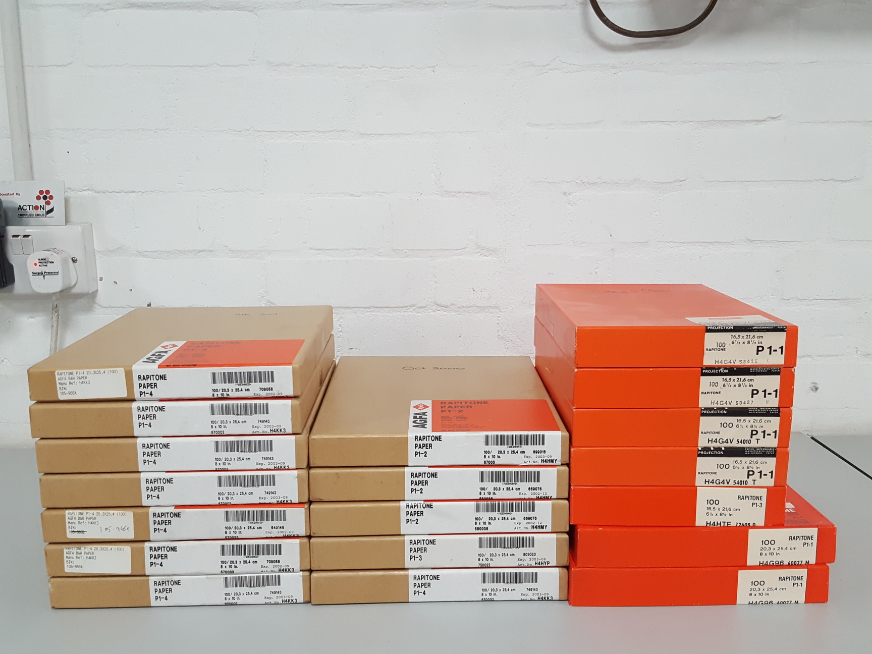 Image of 19x AGFA Rapitone Paper P1-4 H4KK3, P1-2 H4HMY, P1-3 H4HYP H4G4V P1-1 Lab