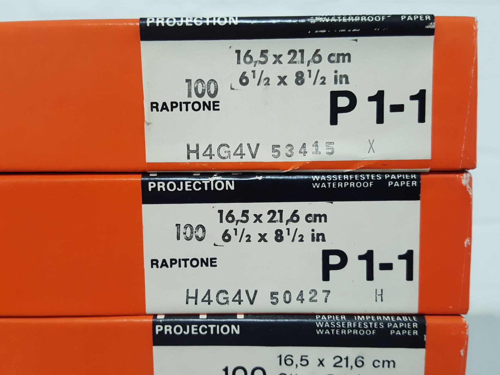 Image of 19x AGFA Rapitone Paper P1-4 H4KK3, P1-2 H4HMY, P1-3 H4HYP H4G4V P1-1 Lab