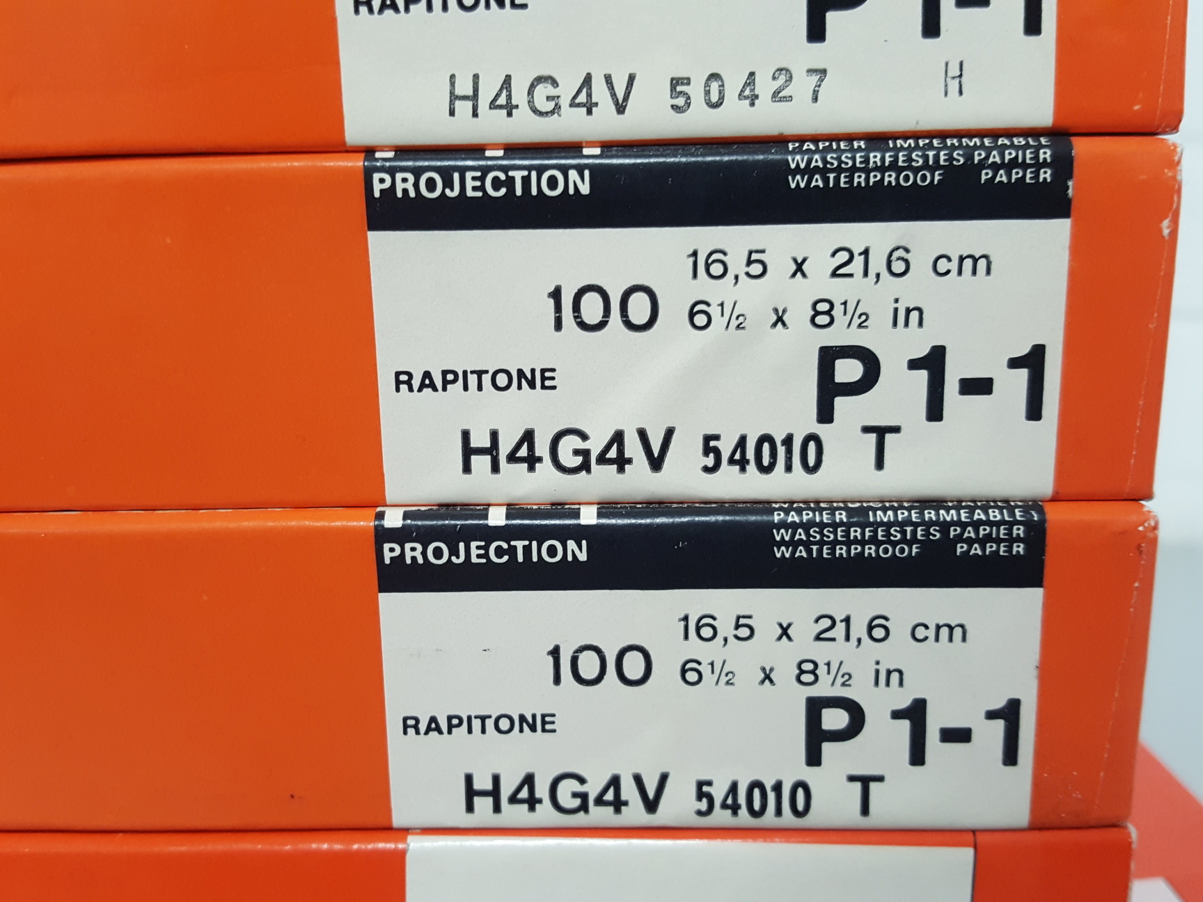 Image of 19x AGFA Rapitone Paper P1-4 H4KK3, P1-2 H4HMY, P1-3 H4HYP H4G4V P1-1 Lab