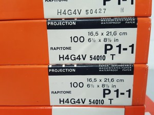 Thumbnail image of 19x AGFA Rapitone Paper P1-4 H4KK3, P1-2 H4HMY, P1-3 H4HYP H4G4V P1-1 Lab