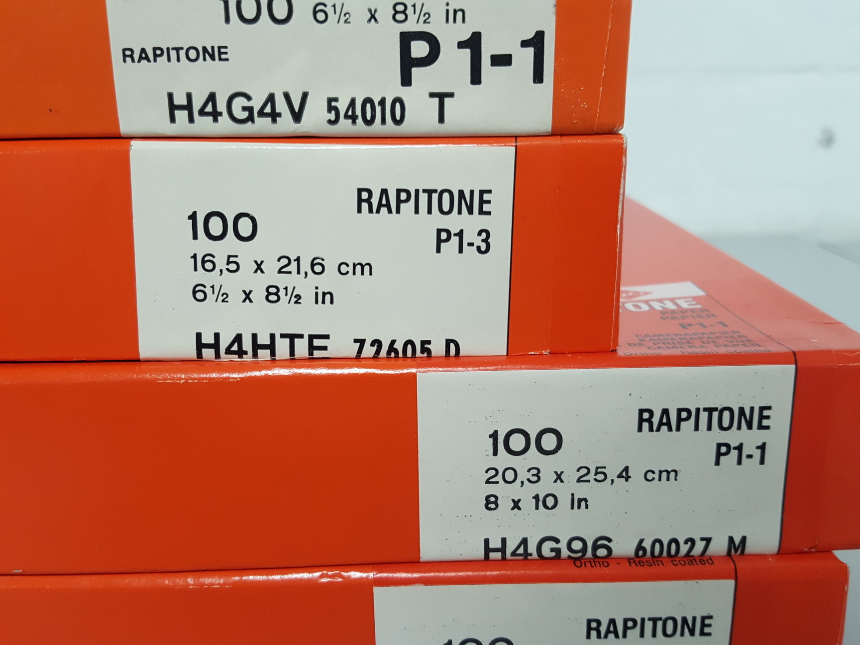 Image of 19x AGFA Rapitone Paper P1-4 H4KK3, P1-2 H4HMY, P1-3 H4HYP H4G4V P1-1 Lab