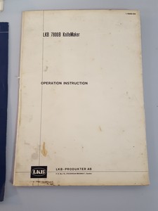 Thumbnail image of LKB 2078 / 7800B KnifeMaker Manuals Lab