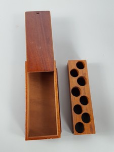 Thumbnail image of 8 x Vintage 1960s/70s Wooden Microscope Boxes Lab