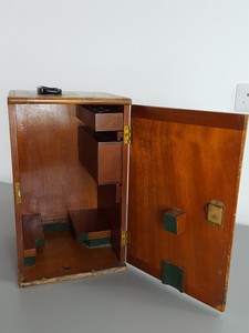 Thumbnail image of 8 x Vintage 1960s/70s Wooden Microscope Boxes Lab