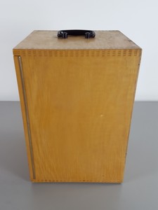 Thumbnail image of 8 x Vintage 1960s/70s Wooden Microscope Boxes Lab