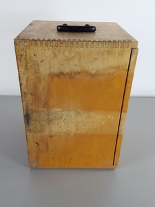 Thumbnail image of 8 x Vintage 1960s/70s Wooden Microscope Boxes Lab