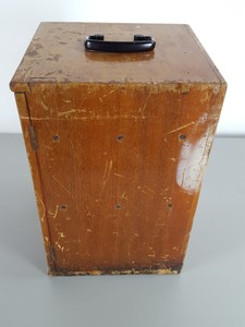 Thumbnail image of 8 x Vintage 1960s/70s Wooden Microscope Boxes Lab