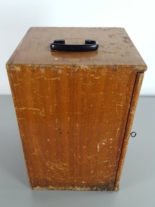 Thumbnail image of 8 x Vintage 1960s/70s Wooden Microscope Boxes Lab