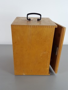 Thumbnail image of 8 x Vintage 1960s/70s Wooden Microscope Boxes Lab