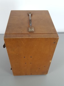 Thumbnail image of 8 x Vintage 1960s/70s Wooden Microscope Boxes Lab