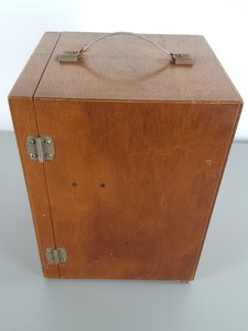Thumbnail image of 8 x Vintage 1960s/70s Wooden Microscope Boxes Lab