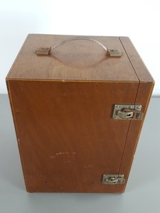 Thumbnail image of 8 x Vintage 1960s/70s Wooden Microscope Boxes Lab