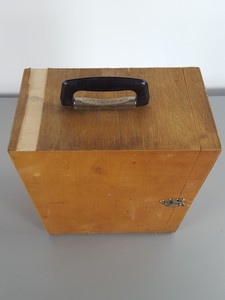 Thumbnail image of 8 x Vintage 1960s/70s Wooden Microscope Boxes Lab