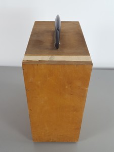 Thumbnail image of 8 x Vintage 1960s/70s Wooden Microscope Boxes Lab