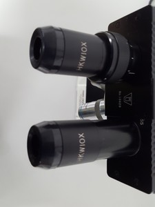 Thumbnail image of Vickers Binocular Microscope + 4x Objectives DIN 40/0.65, OIL 100/1.25, 10/0.25,