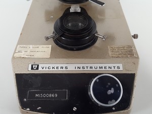 Thumbnail image of Vickers M15 Binocular Microscope +4 Objectives 100/1.3OIL, 40x 0.65, 10/0.25 PH1