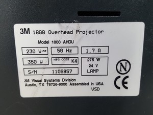 Thumbnail image of 3M Model 1800 AHDU 1808 Vision Acetate Overhead Projector OHP