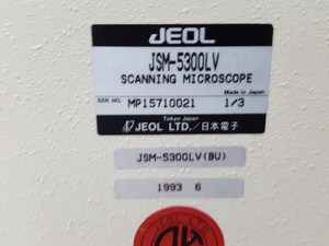 Thumbnail image of Jeol JSM-5300LV Scanning Electron Microscope + Pfeiffer TCP040 Lab