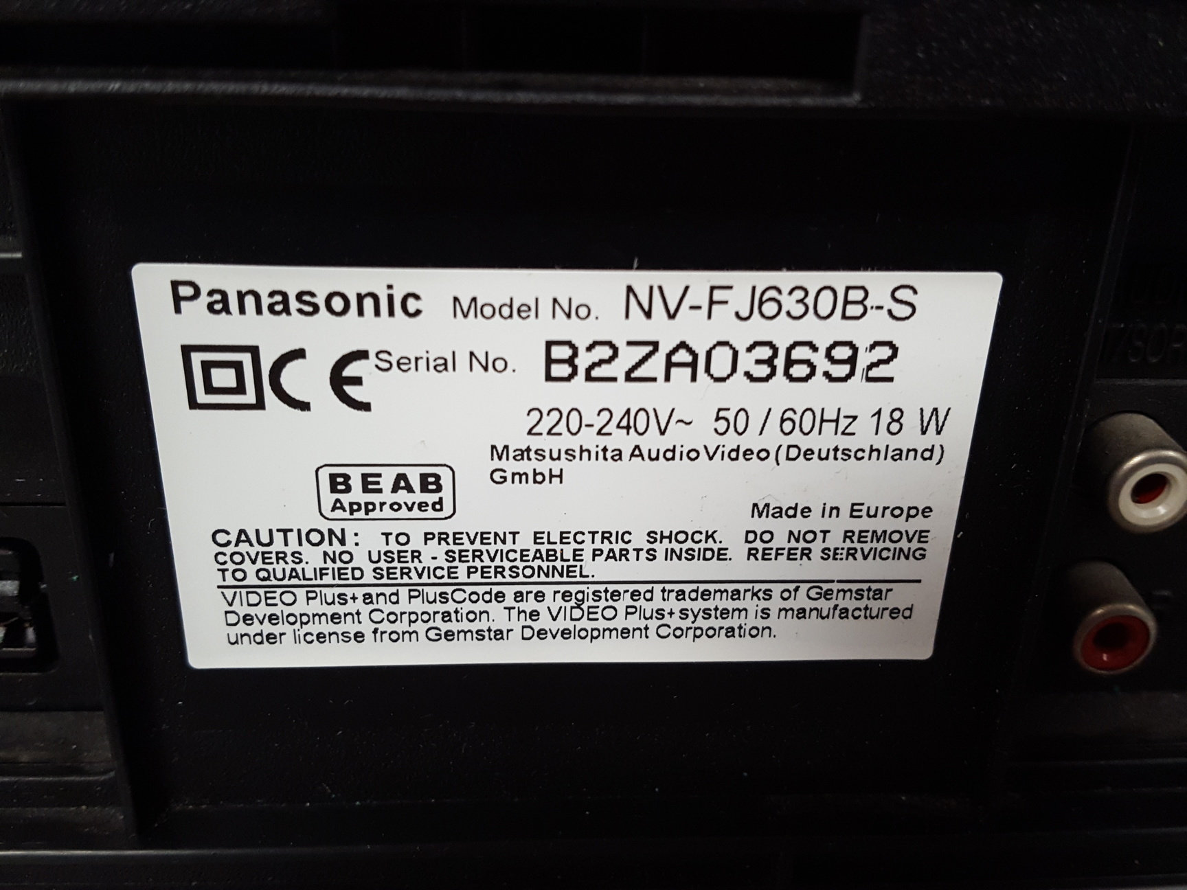 Image of Panasonic NV-FJ630 Super Drive NICAM Stereo Video Recorder VCR VHS