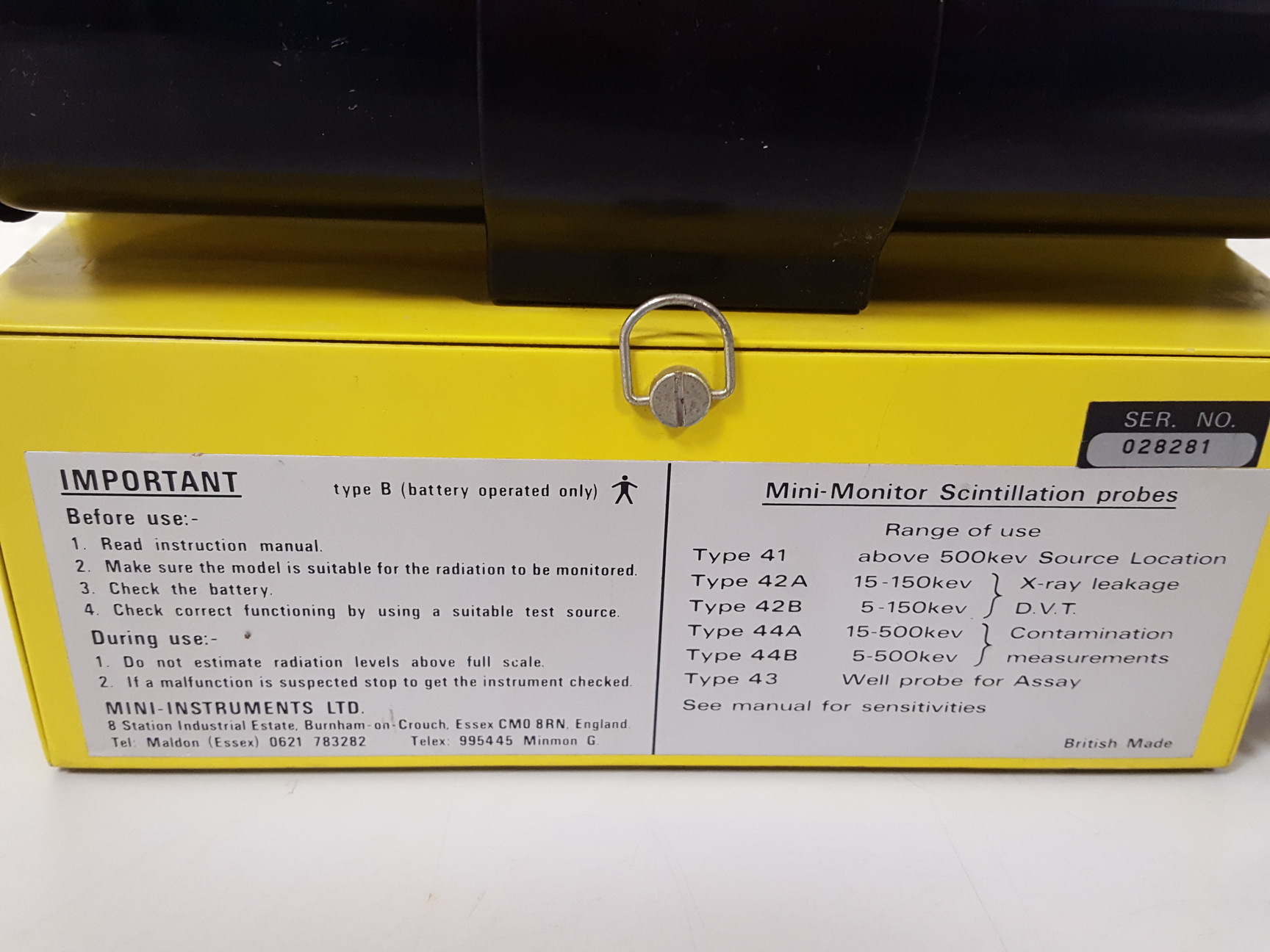 Image of GEIGER Series 900 Mini-Monitor Radiation Detector Lab Equipment