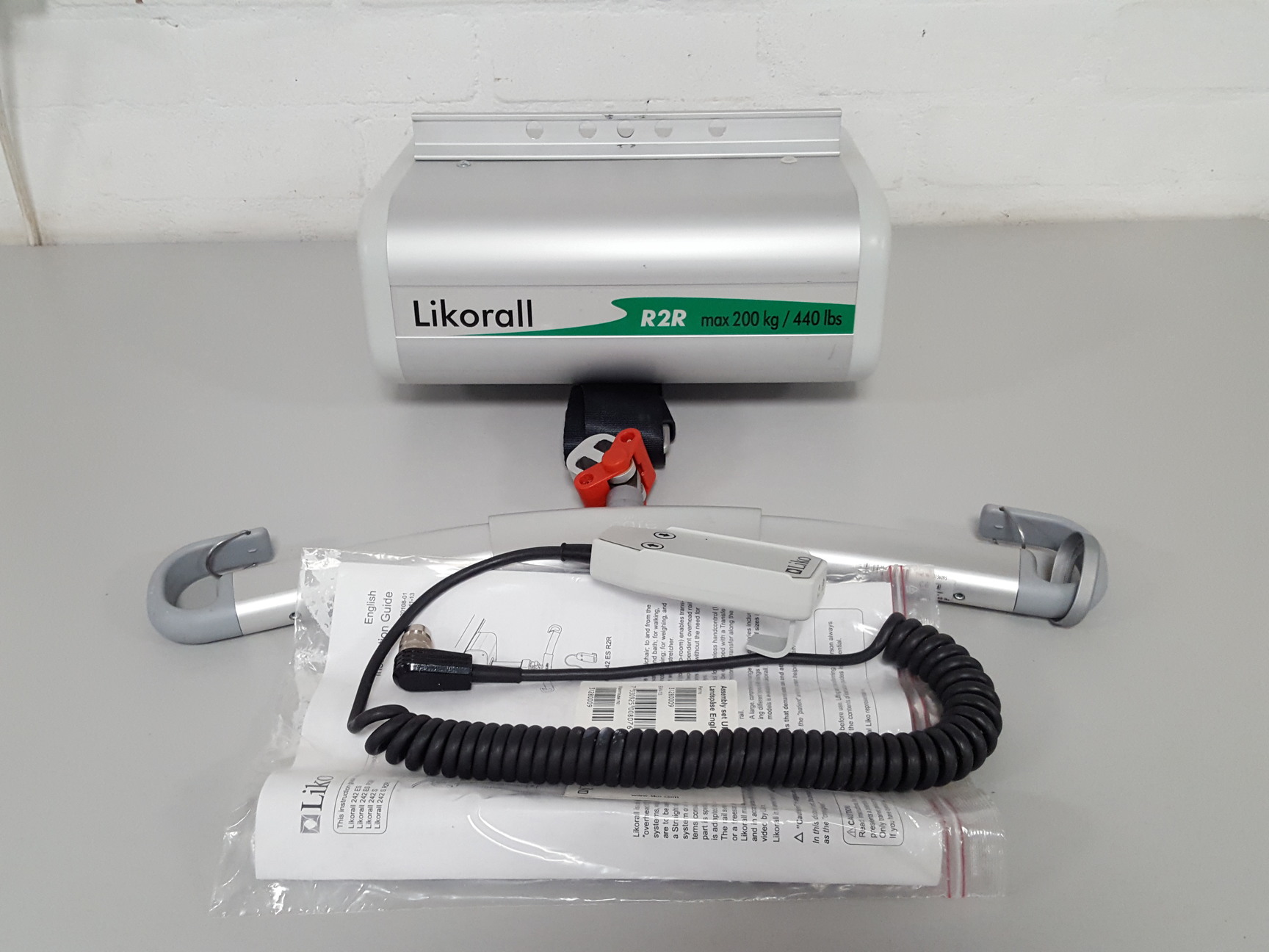 Image of Likorall 242 S R2R 200kg Overhead Patient Lift Healthcare Inc Hanger & Manual