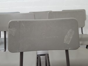 Thumbnail image of 9 x Grey Plastic Lab Stools With Back Lab Furniture Vintage School Upcycle