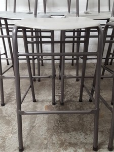 Thumbnail image of 9 x Grey Plastic Lab Stools With Back Lab Furniture Vintage School Upcycle