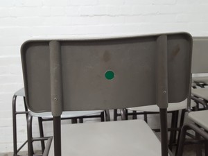Thumbnail image of 9 x Grey Plastic Lab Stools With Back Lab Furniture Vintage School Upcycle
