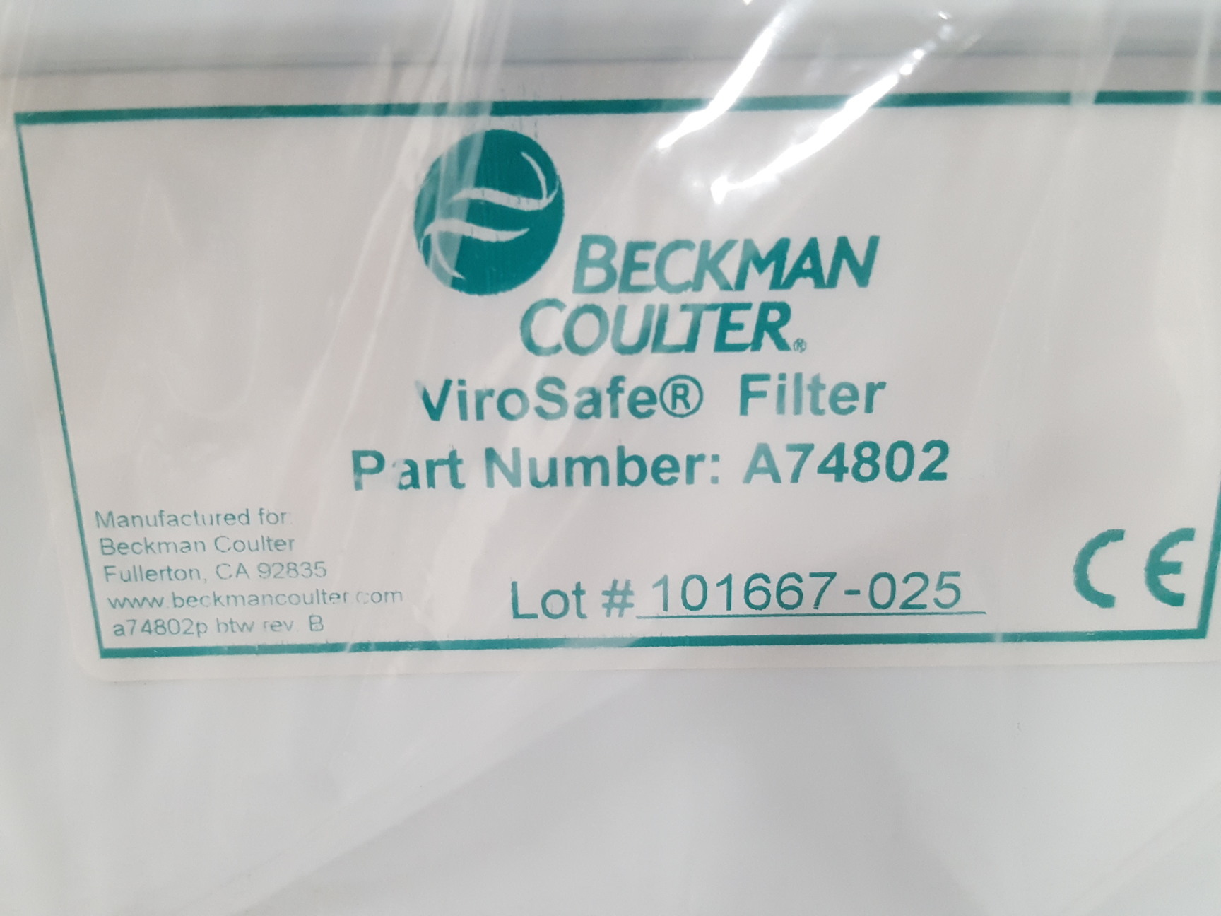 Image of 8 x Beckman Coulter ViroSafe Filters Lab A74802 Buffalo Filter