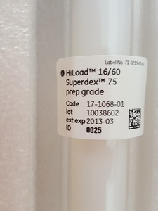 Thumbnail image of GE HealthCare HiLoad 16/60 Superdex 75 Prep Grade HPLC Column 17-1068-01 Lab