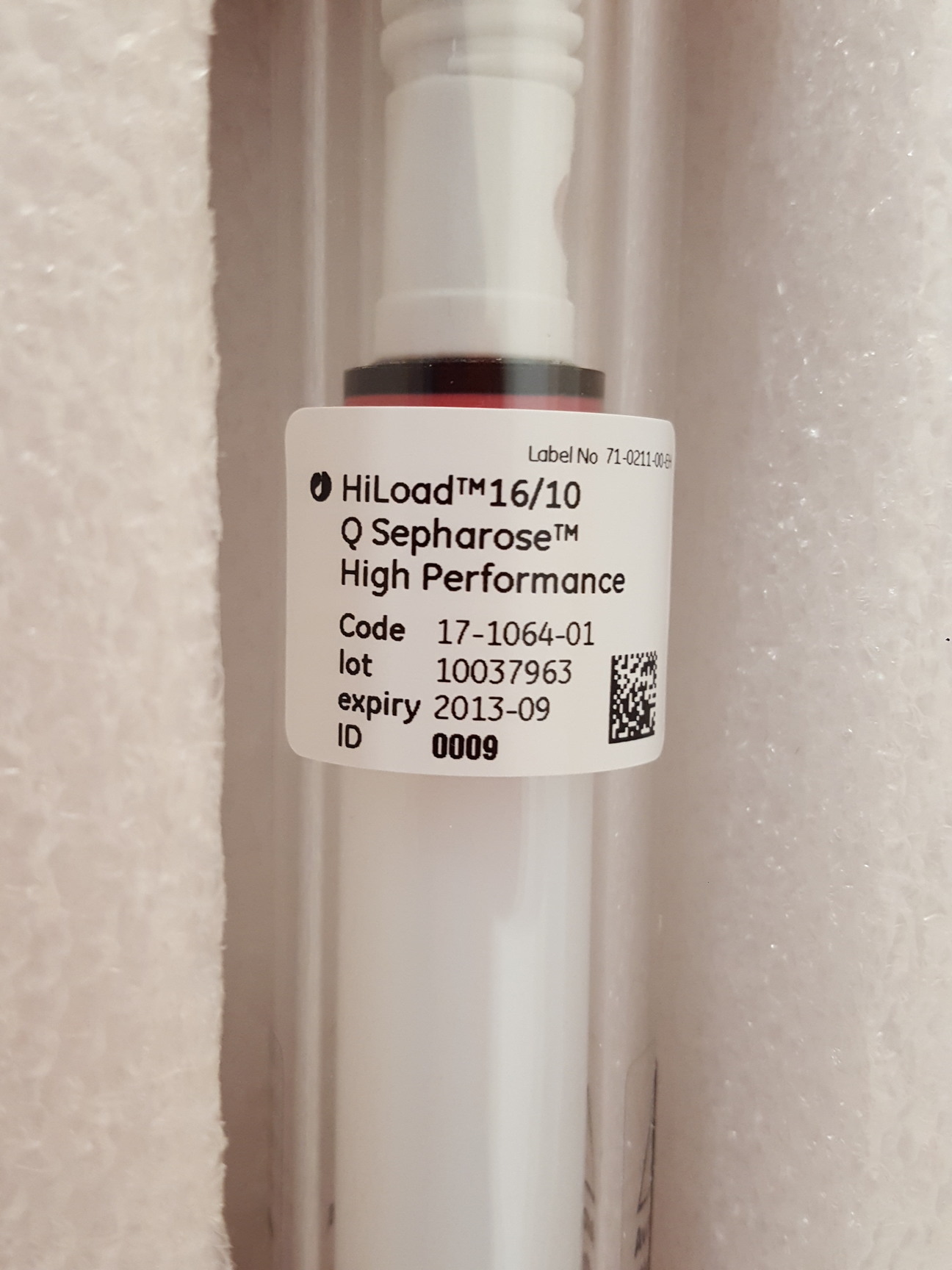 Image of GE Healthcare Hiload XK16 16/10 Q Sepharose High Performance 17-1064-01 Lab