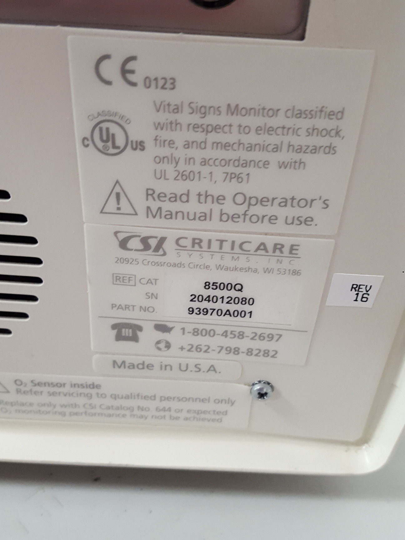 Image of Criticare POET IQ2 8500Q Anaesthesia Monitor Lab Surgery
