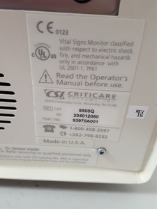 Thumbnail image of Criticare POET IQ2 8500Q Anaesthesia Monitor Lab Surgery