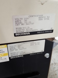 Thumbnail image of Beckman J2-21 High Speed Refrigerated Centrifuge + JA-20 Rotor Lab 