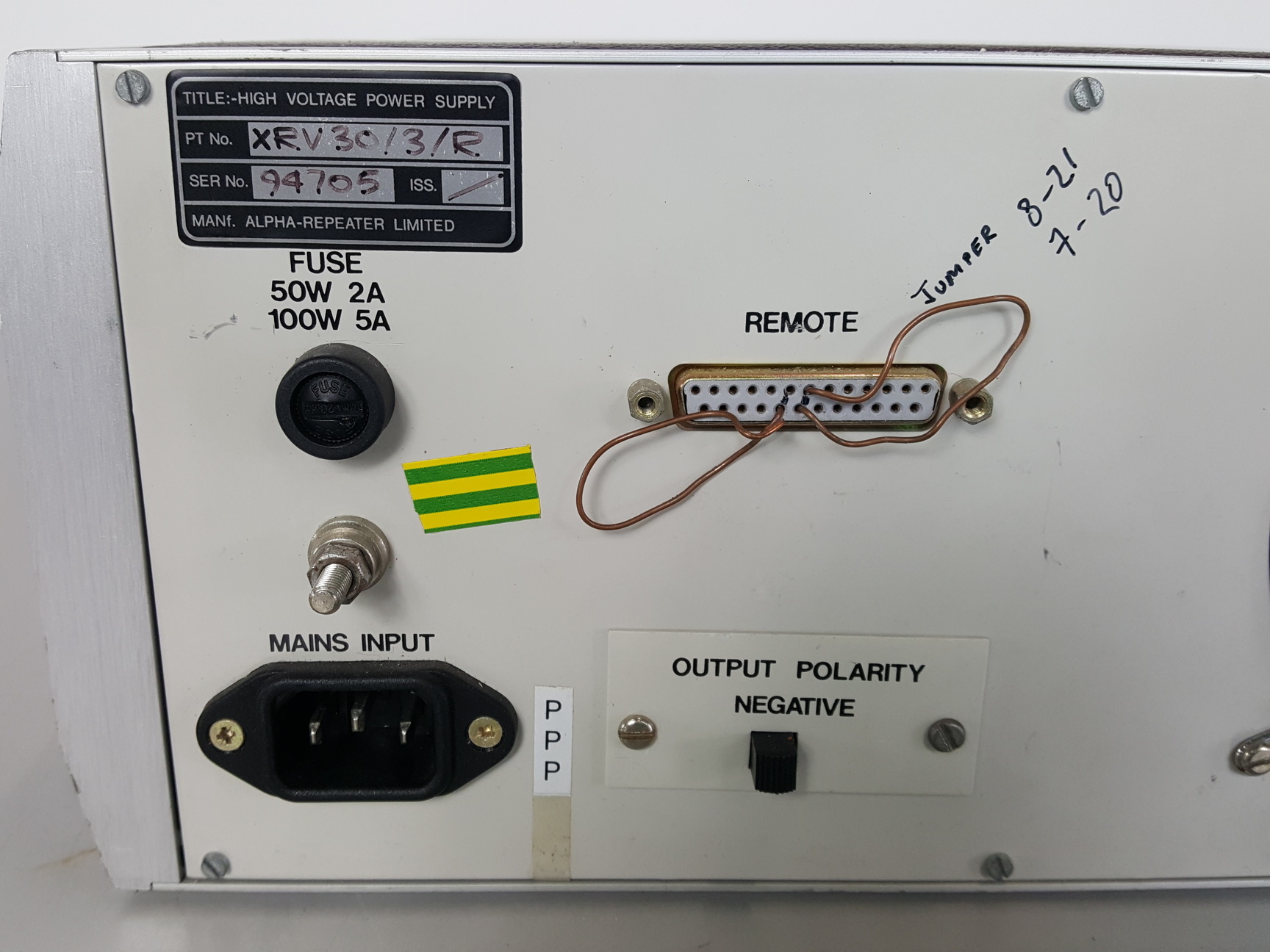 Image of Alpha Repeater XRV 30/3/R/F High Voltage Power Supply Lab Spares or Repairs