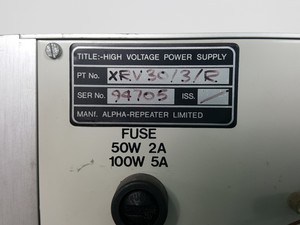 Thumbnail image of Alpha Repeater XRV 30/3/R/F High Voltage Power Supply Lab Spares or Repairs