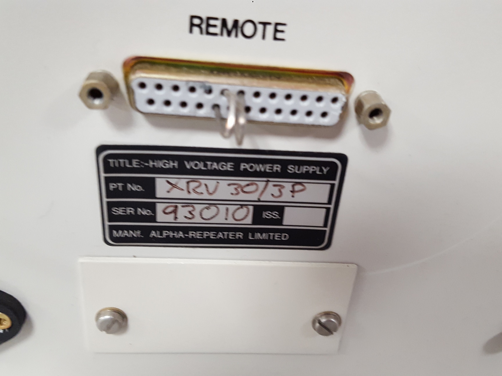Image of Alpha Repeater XRV 30/3P High Voltage Power Supply Lab Electrical Equipment