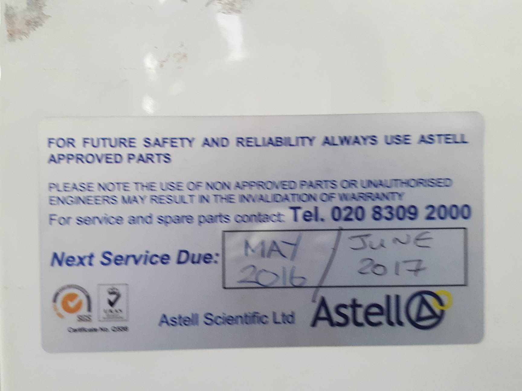 Image of Astell Scientific Floor Standing Sterilization Autoclave Lab