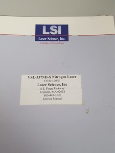 Thumbnail image of 2x Laser Science VSL-337ND-S Nitrogen Laser User & Service Manual Books Lab